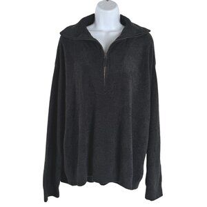 Barefoot Dreams Black Half-Zip Sweater